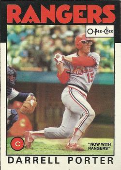 1986 O-Pee-Chee Baseball Cards 084      Darrell Porter#{Now with Rangers